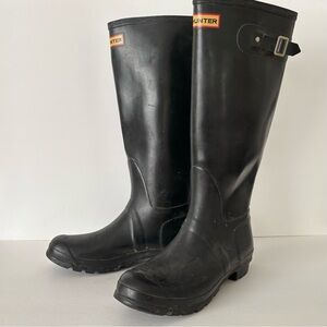 Hunter Black Tall Rain Boots